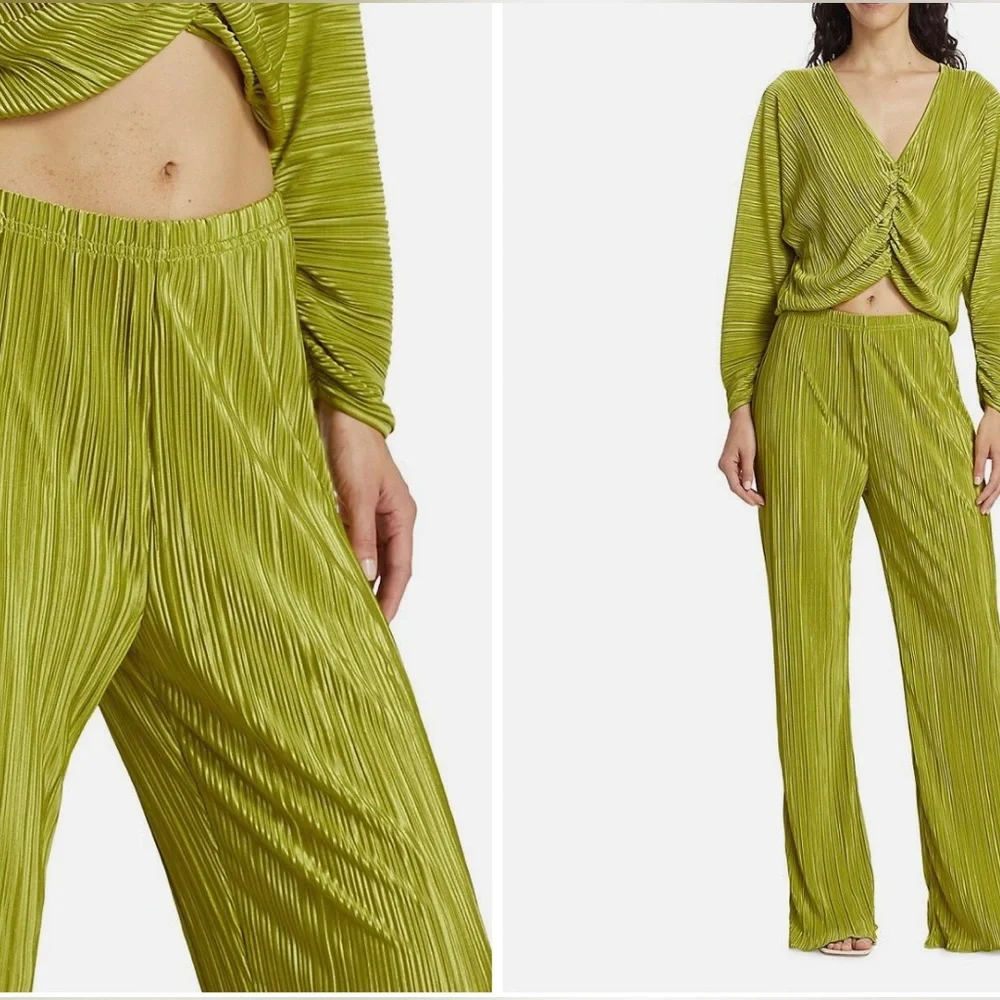 Good American Chartreuse Wide Leg Pants - Picture 2 of 16